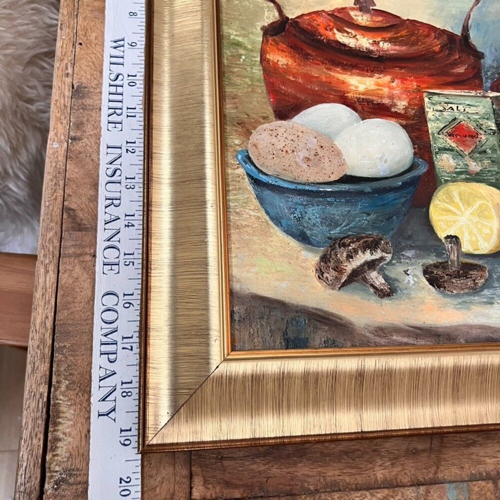 Framed Oil Canvas Still Life Painting 19.5 x 15.5 signed "Arevalo 1976" - Picture 12 of 16